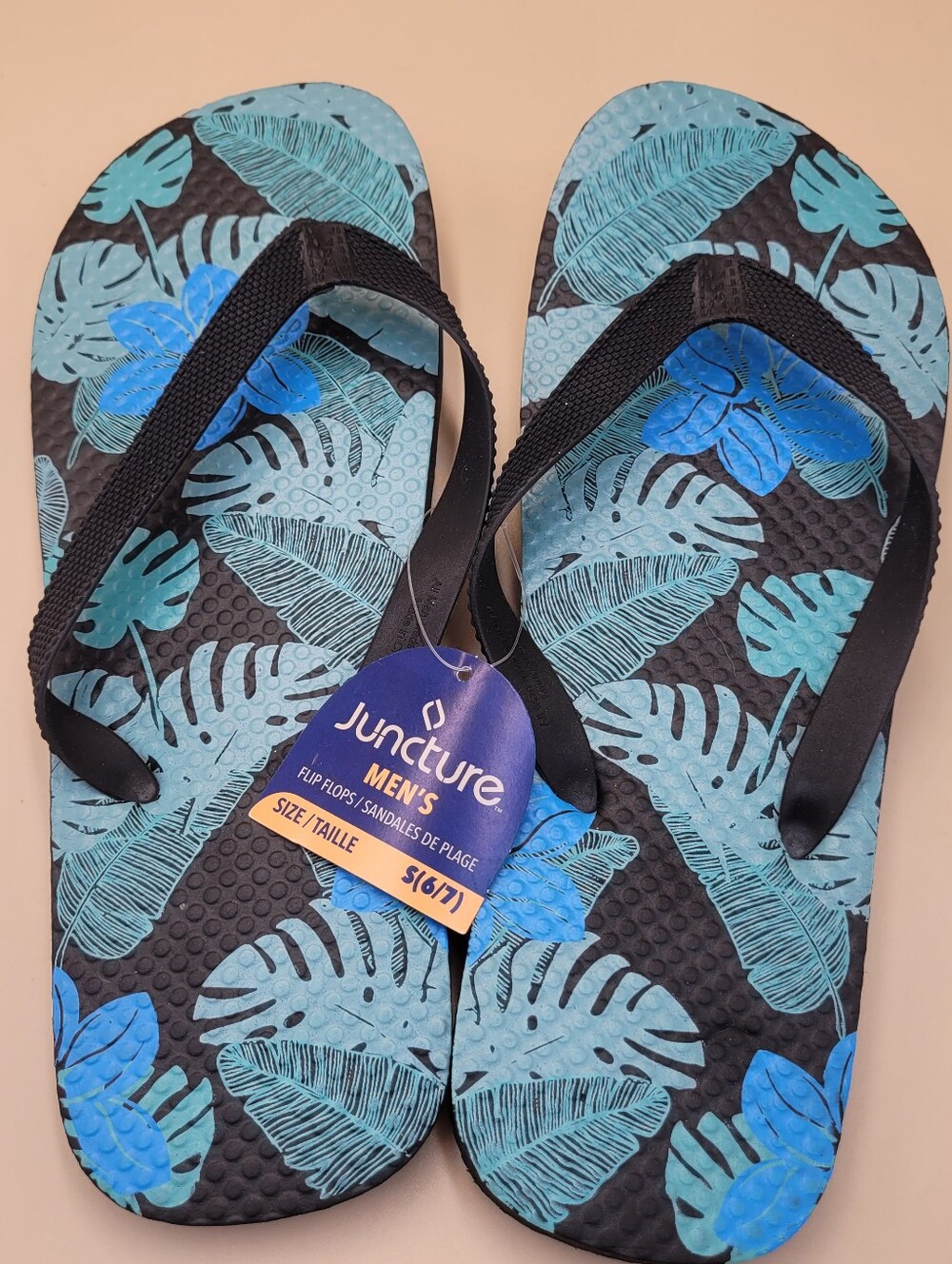 Juncture Men’s Blue Tropical Flip Flops